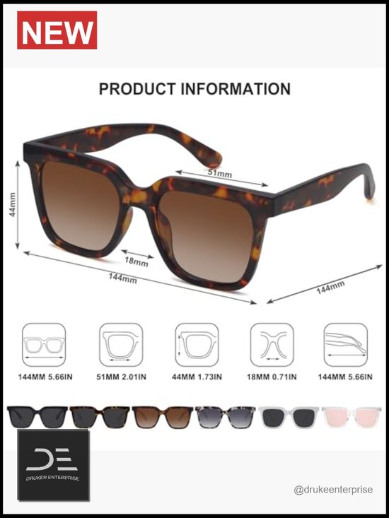 Large Square Polarized Sunglasses UV400 Protection Retro Classic Style Unisex main image 7